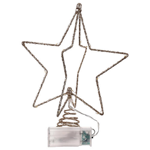 Star-shaped Christmas tree topper with 20 LEDs, 10x8 in 6