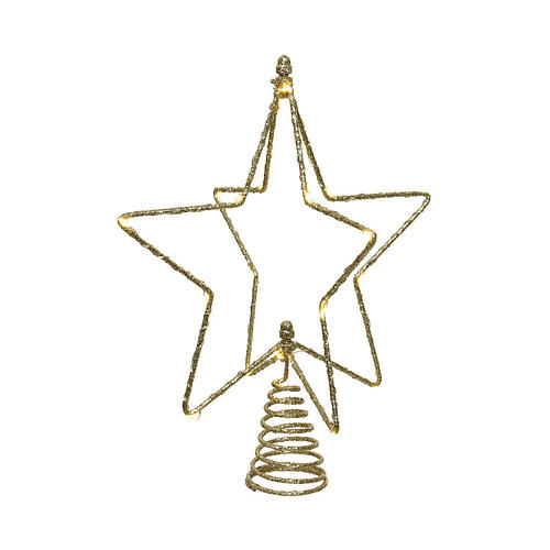 Puntale stella luci 20 LED 25x20 cm albero di Natale 2