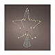 Puntale albero Natale 25x20 cm bianco caldo stella luci LED s1