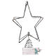 Ponta árvore Natal 25x20 cm branco quente estrela luzes LED s6