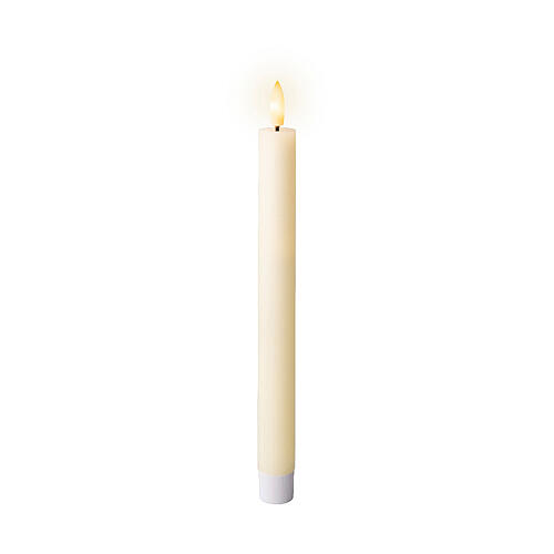 Set of 2 LED taper candles 25 cm wax wick 3