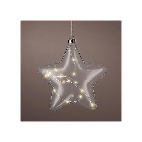 Luz de Navidad LED estrella vidrio 20 cm diámetro 2