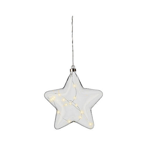 Luz de Navidad LED estrella vidrio 20 cm diámetro 3