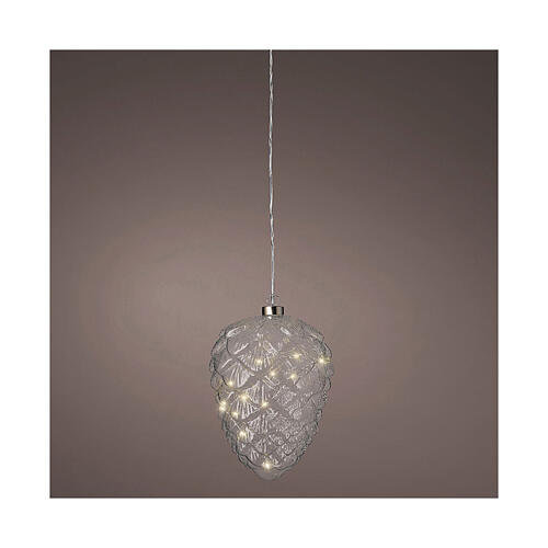 Luce natalizia micro LED pigna h 20 cm diametro 15 cm 1