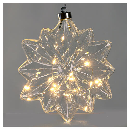 Luz micro LED Navidad flor diámetro 19 cm uso interior 2