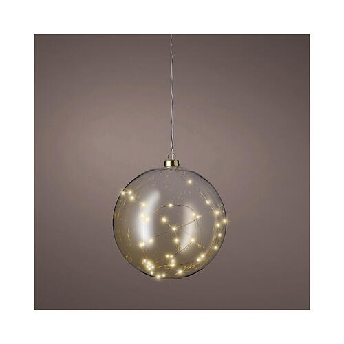 Boule de Noël micro LEDs ambre diam. 20 cm pour intérieur 1