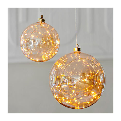 Boule de Noël micro LEDs ambre diam. 20 cm pour intérieur 2