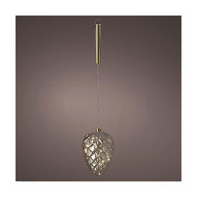 Éclairage micro LED Noël pomme de pin h 21 cm diamètre 15 cm pour intérieur