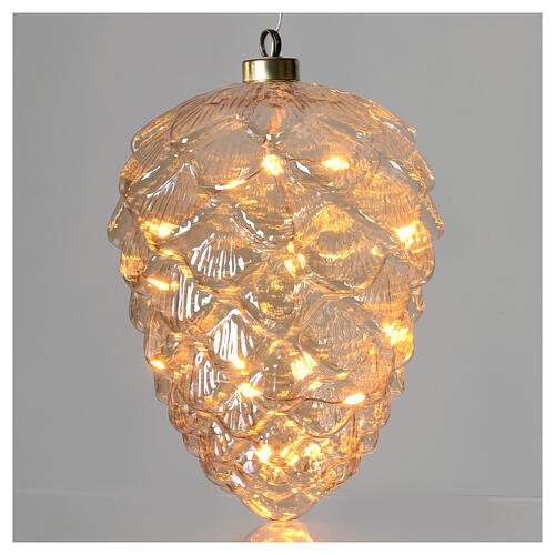 Éclairage micro LED Noël pomme de pin h 21 cm diamètre 15 cm pour intérieur 2