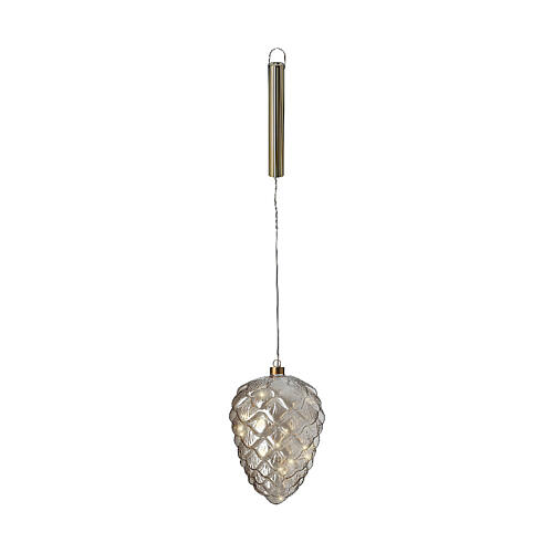 Éclairage micro LED Noël pomme de pin h 21 cm diamètre 15 cm pour intérieur 3