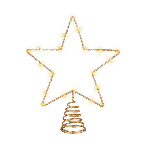 Punta árbol de Navidad micro LED estrella 27x22 cm oro 2