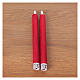 Set 2 candele a LED rossa in cera per interni h 24,5 cm s3