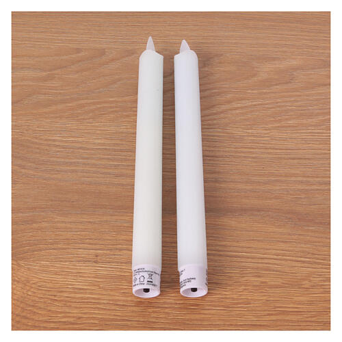 White LED wax candles for indoor, set of 2, h 9.5 in 3