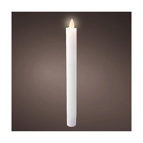 Set 2 velas blancas LED uso interior de cera h 25 cm 1