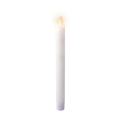 Set 2 velas blancas LED uso interior de cera h 25 cm 2