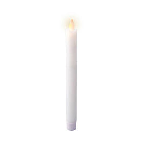 Set of 2 white LED wax candles for internal use, h 25 cm