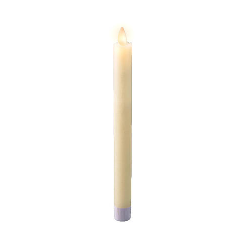 Warm light LED white wax candles with flame effect, 10 in 2