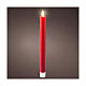 Bougie LED en cire rouge effet flamme lumière chaude 25 cm s1