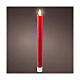 Candela led cera rossa effetto fiamma luce calda 25 cm s1