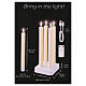 Cream-coloured wax candles, rechargeable LEDs, h 9.5 in, indoor use, set of 4 s4