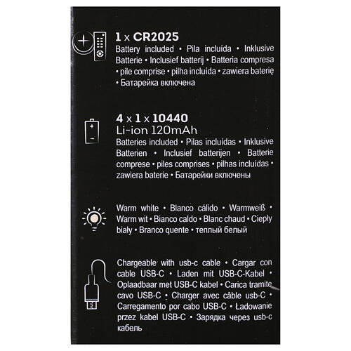 Set 4 candele h 24,5 cm LED ricaricabili per uso interno color crema 5