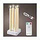 Set 4 candele h 24,5 cm LED ricaricabili per uso interno color crema s1