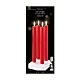 Set 4 candele colore rosso LED ricaricabili h 24,5 cm per uso interno s2