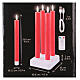 Set 4 candele colore rosso LED ricaricabili h 24,5 cm per uso interno s4