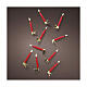 Candela rossa addobbo albero h 15 cm clip oro diametro 1,5 cm s3