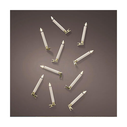 Cream-coloured LED candles, h 6 in, indoor use 1