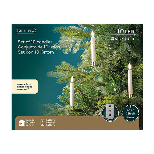 Candela color crema h 15 cm LED uso interno 4