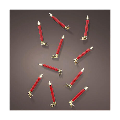 Red LED candles for Christmas tree, h 6 in, indoor use 1