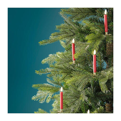 Red LED candles for Christmas tree, h 6 in, indoor use 2