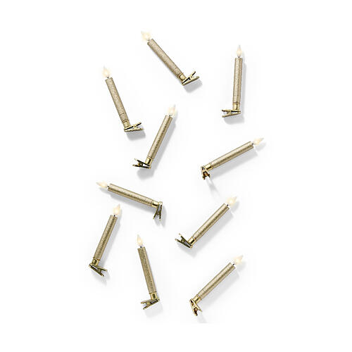 LED-Kerzen, goldfarben, für den Innenbereich – 15,5 × 1,5 cm, Set zu 10 Stück 3