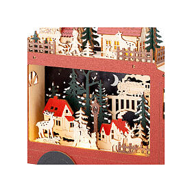 Weihnachtsszene mit Weihnachtsmann-Lkw, 25 × 30 × 5 cm