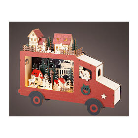 Décor de Noël 25x30x5 cm camion de Père Noël