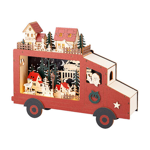 Décor de Noël 25x30x5 cm camion de Père Noël 3