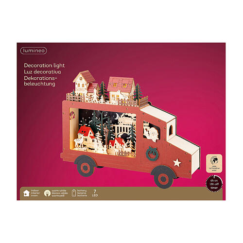 Scenario di Natale 25x30x5 cm camion di Babbo Natale 4