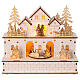 Wooden Christmas setting, natural colour and warm white lights, 10x8x4 in s2