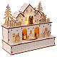 Wooden Christmas setting, natural colour and warm white lights, 10x8x4 in s4