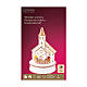 Escena Navidad iglesia tren 25x15 cm blanco LED madera s6