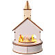 Scenario Natale chiesa trenino 25x15 cm bianco LED legno s5