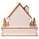 Weihnachtsszene aus Holz mit LED-Beleuchtung, Haus in Natur und Warmweiß, 25 × 25 × 10 cm s5
