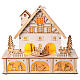 Christmas warm white wooden house 25x25x10 cm s2