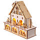 Christmas warm white wooden house 25x25x10 cm s3