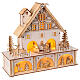 Christmas warm white wooden house 25x25x10 cm s4