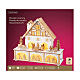 Christmas warm white wooden house 25x25x10 cm s6