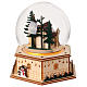 Schneekugel mit Weihnachtsmann, Schneemann und Kirche – Holz, LEDs, H 17,5 cm s3