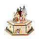 Schneekugel mit Weihnachtsmann, Schneemann und Kirche – Holz, LEDs, H 17,5 cm s4