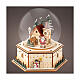 Snow globe with Santa Claus, 8x8x6 in, wood and LED lights s1